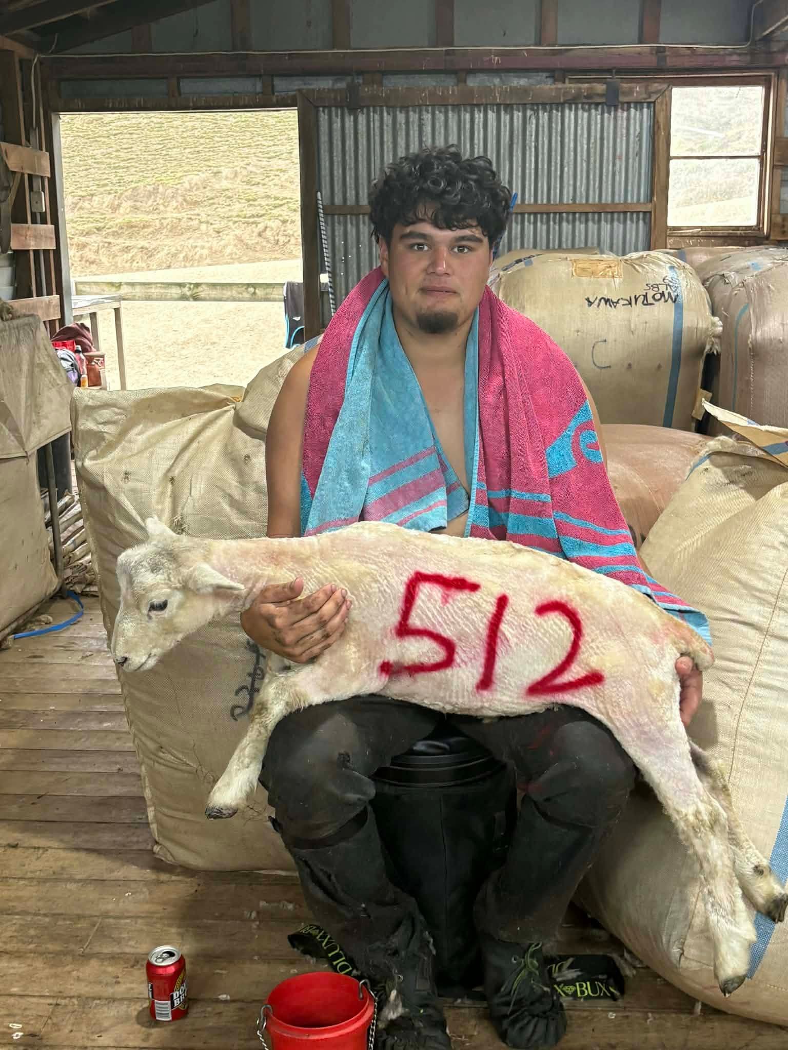 Maliek Mullins with his 512th lamb
